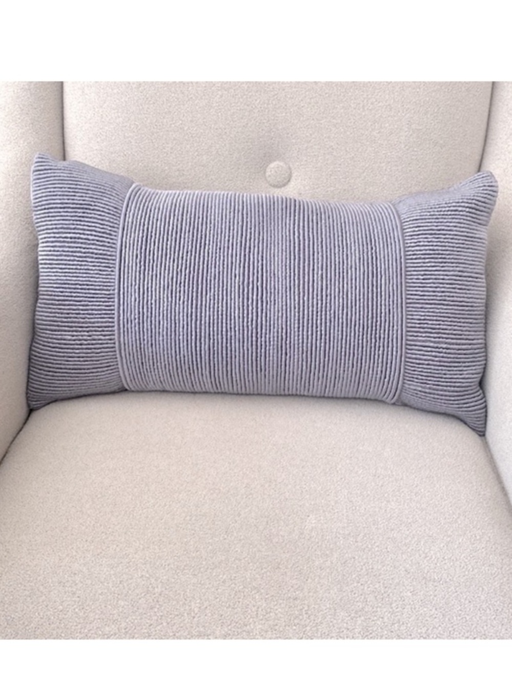 Urban Barn Silver Satin lumbar pillow